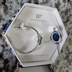 Elegant Silver and Blue Jewelry Set